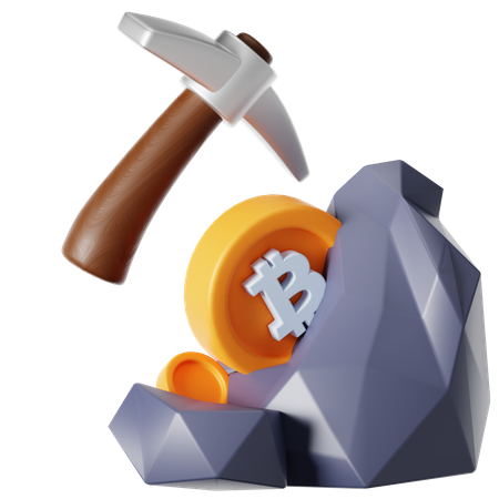 Extraction de crypto-monnaie  3D Icon