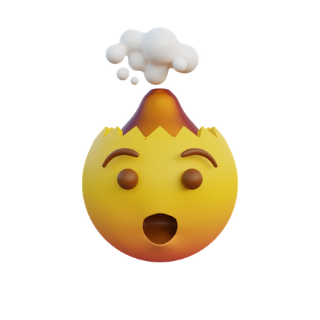 Mind blown or head explosion  3D Emoji