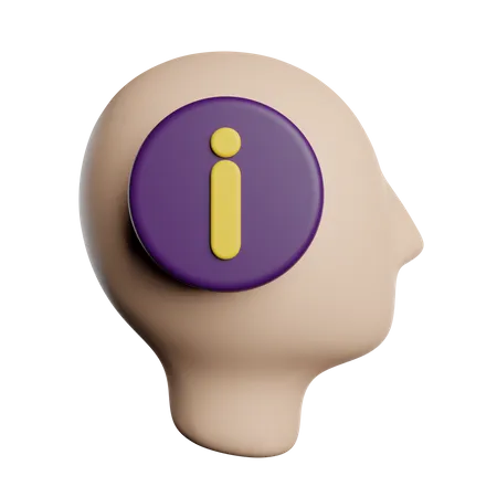 Mind Information Help 3D Icon