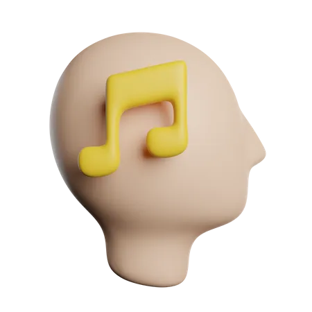 Mind Music Brain 3D Icon