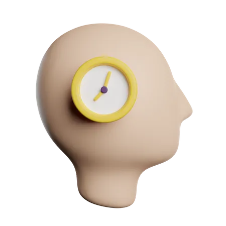 Mind Time Clock 3D Icon