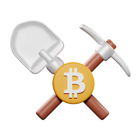 Mine Bitcoin  3D Icon