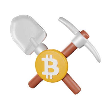Mine Bitcoin 3D Icon