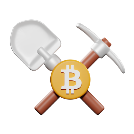 Mine Bitcoin  3D Icon