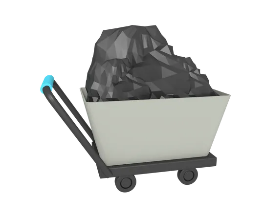 3 D Icon Of Excavation Trolley 3D Icon