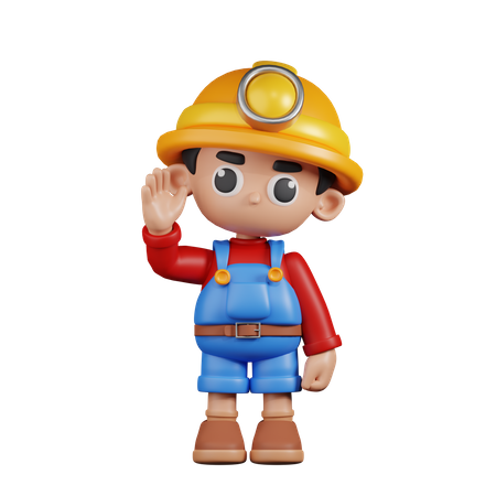 Miner Greeting  3D Illustration