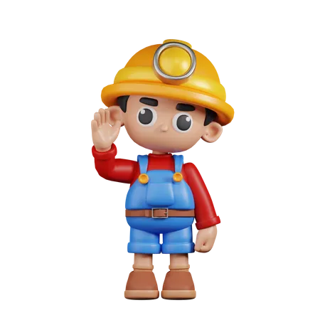 Miner Greeting  3D Illustration