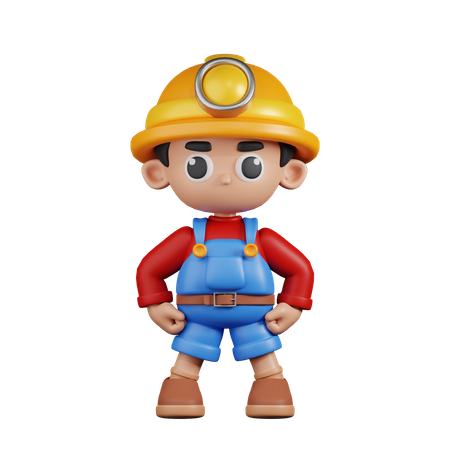 Miner In Hero Stance  3D Icon