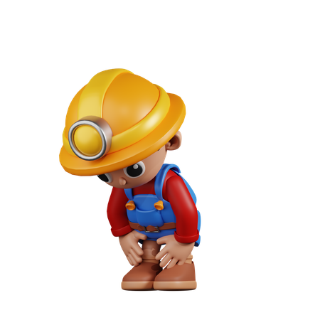 Miner Taking A Break  3D Illustration