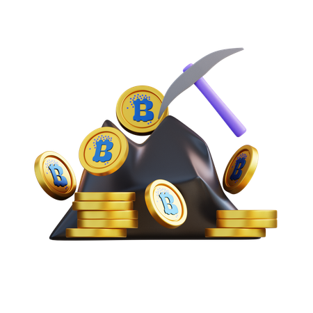 Mineração de bitcoins  3D Icon