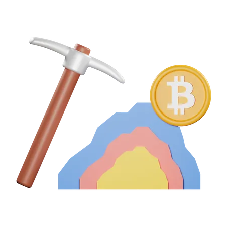 Mineração de bitcoins  3D Icon