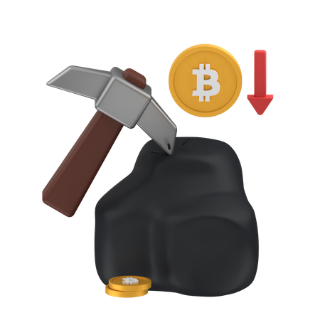 Mineração de perda de bitcoin  3D Icon