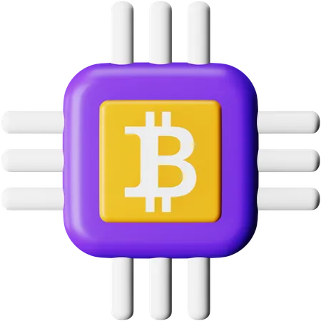 Mineração de CPU bitcoin  3D Icon