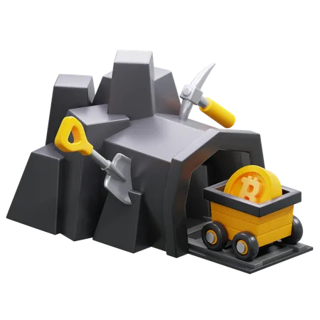 Mineração de bitcoin  3D Icon