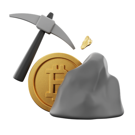 Mineração de bitcoin  3D Illustration