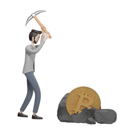 Mineração de bitcoin  3D Illustration