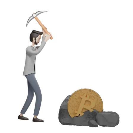 Mineração de bitcoin  3D Illustration