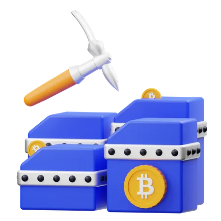 Mineração de bitcoin  3D Illustration