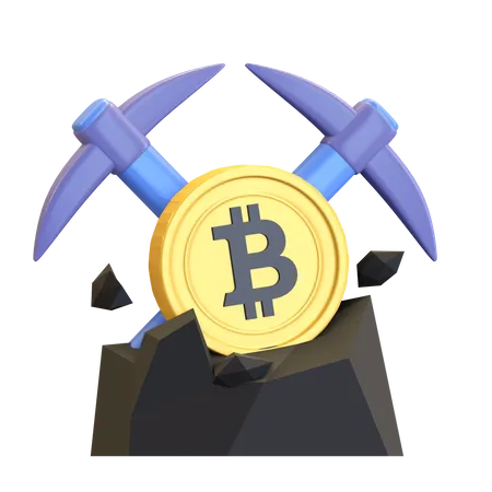 Mineração de bitcoin  3D Illustration