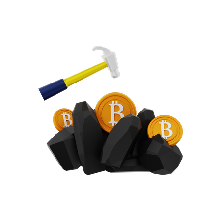 Mineração de bitcoin  3D Illustration