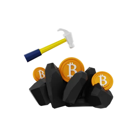 Mineração de bitcoin  3D Illustration