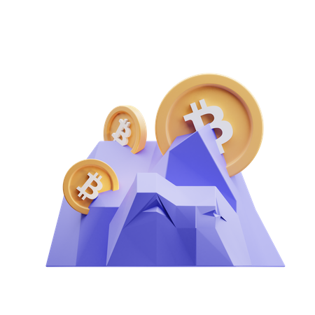 Mineração de bitcoin  3D Illustration