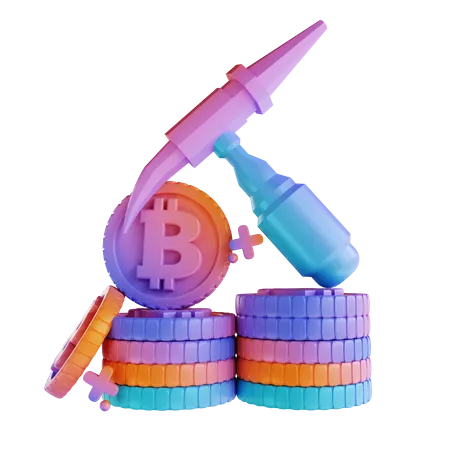 Mineração de bitcoin  3D Illustration