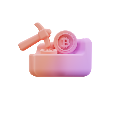 Mineração de bitcoin  3D Illustration