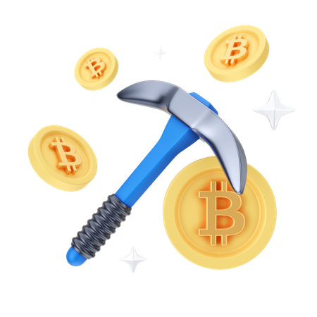 Mineração de bitcoin  3D Icon