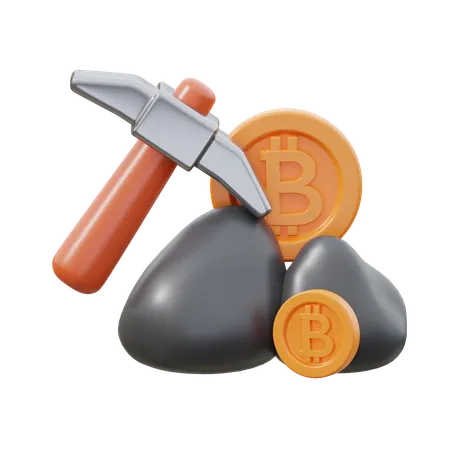 Mineração de bitcoin  3D Icon