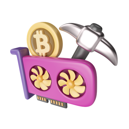 Mineração de criptografia  3D Icon