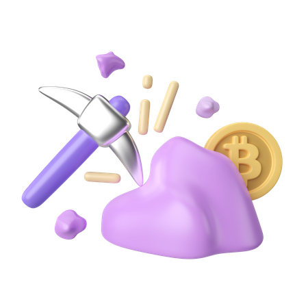 Mineração de criptografia  3D Icon