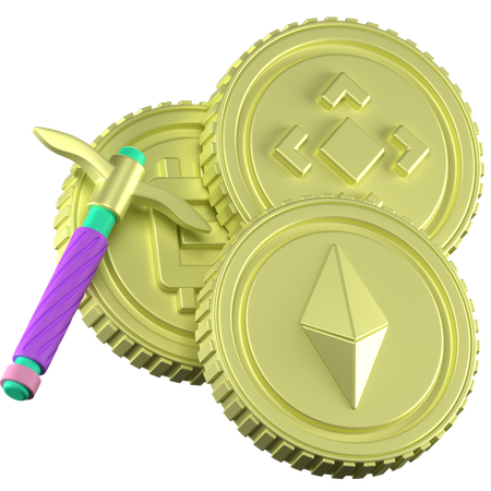 Mineração de criptografia  3D Icon