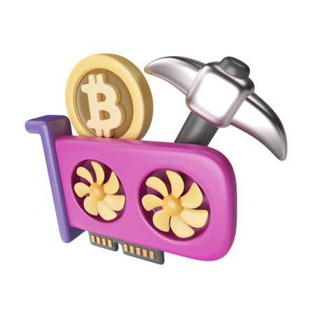 Mineração de criptografia  3D Icon