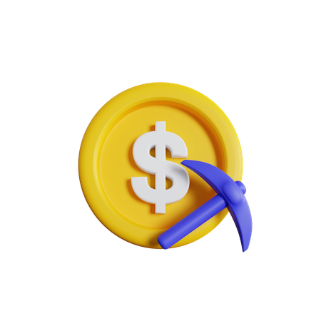 Mineração de dólar  3D Icon