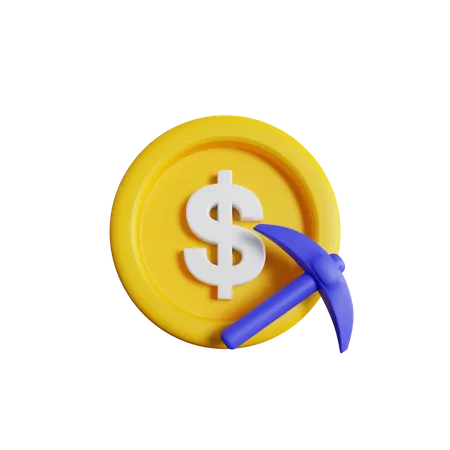 Mineração de dólar  3D Icon