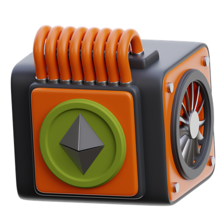 Mineração de etherium  3D Icon