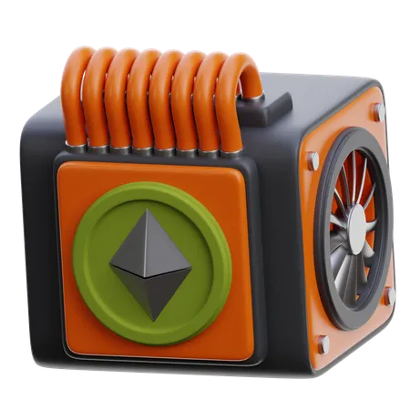 Mineração de etherium  3D Icon