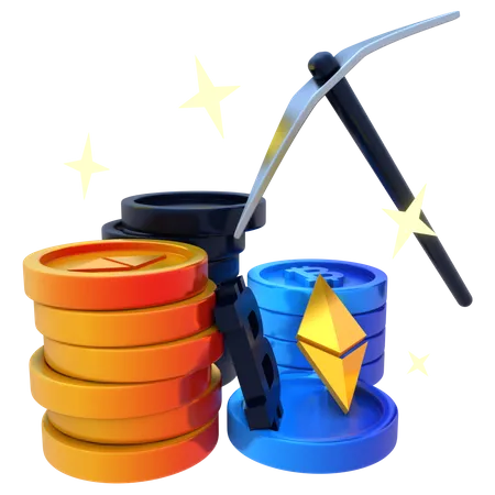 Mineração de etéreo  3D Icon