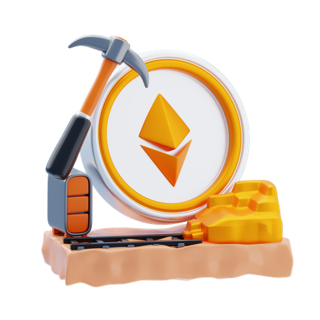 Mineração de etherium  3D Icon