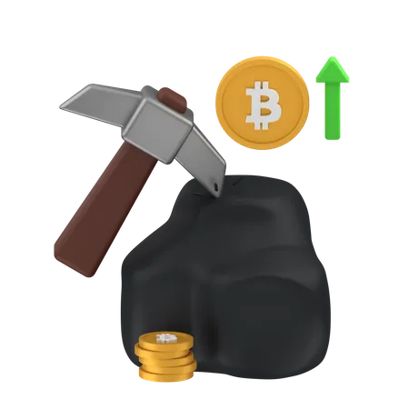 Mineração de lucro de bitcoin  3D Icon