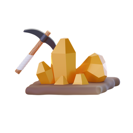 Mineração de ouro  3D Icon