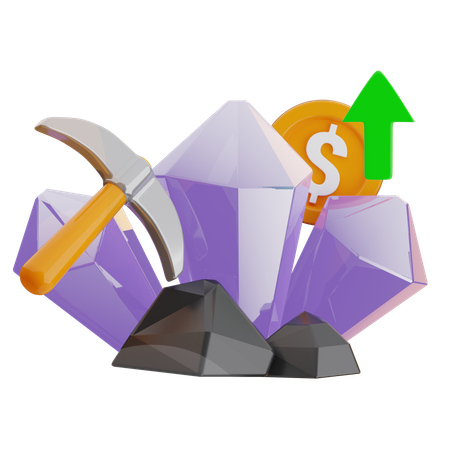 Mineração de pedra  3D Icon