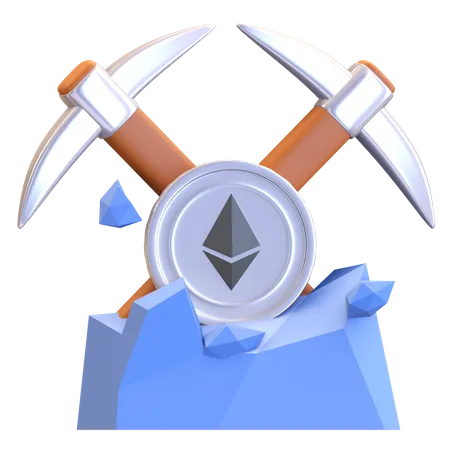 Mineração de criptografia ethereum  3D Illustration