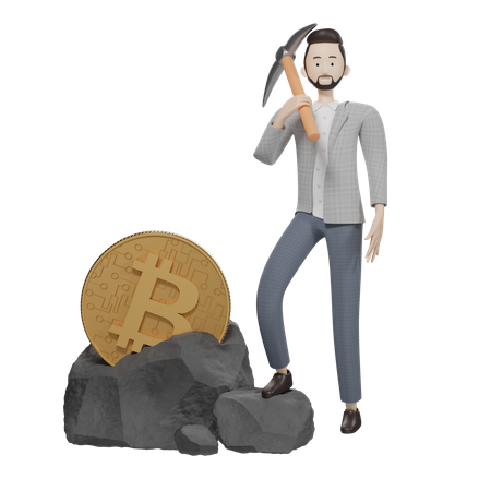 Minerador de bitcoins  3D Illustration