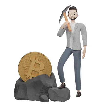 Minerador de bitcoins  3D Illustration