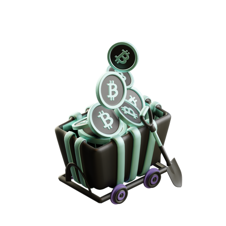 Minería Bitcoin  3D Illustration