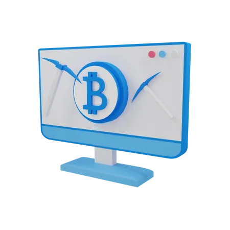 Minería Bitcoin  3D Illustration