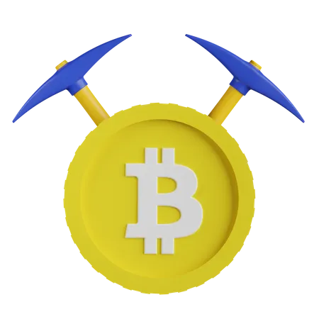 Minería Bitcoin  3D Illustration