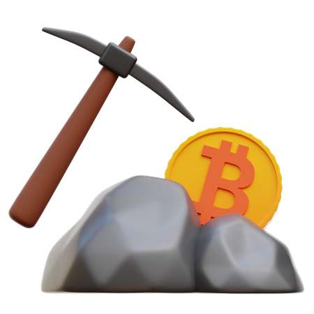 Minería Bitcoin  3D Illustration